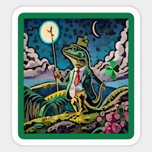 Watercolor Saint Patrick's political lizard Sticker